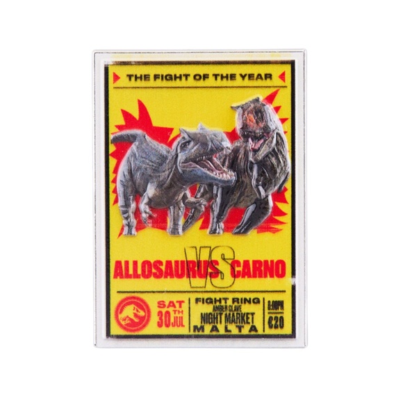 Universal Studios Jurassic World Malta Fight Night Poster Pin - Picture 2 of 2